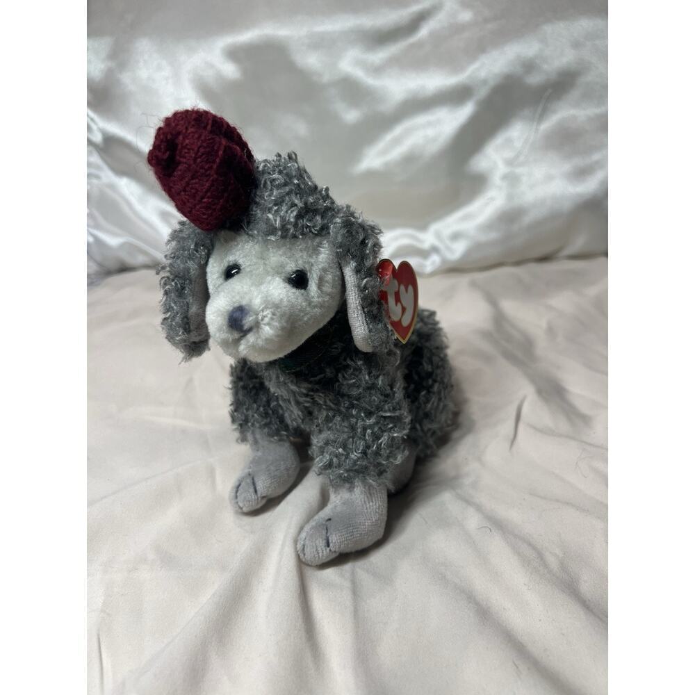 Ty Attic Treasures Cheri 1999 Gray Grey Colored Dog Ooh La La! MWMT